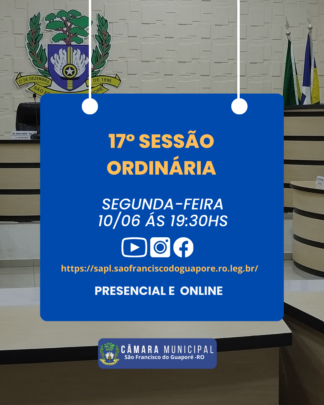  Ordem do Dia da 17ª Sessão Ordinária, nesta segunda feira dia 10/06/2024